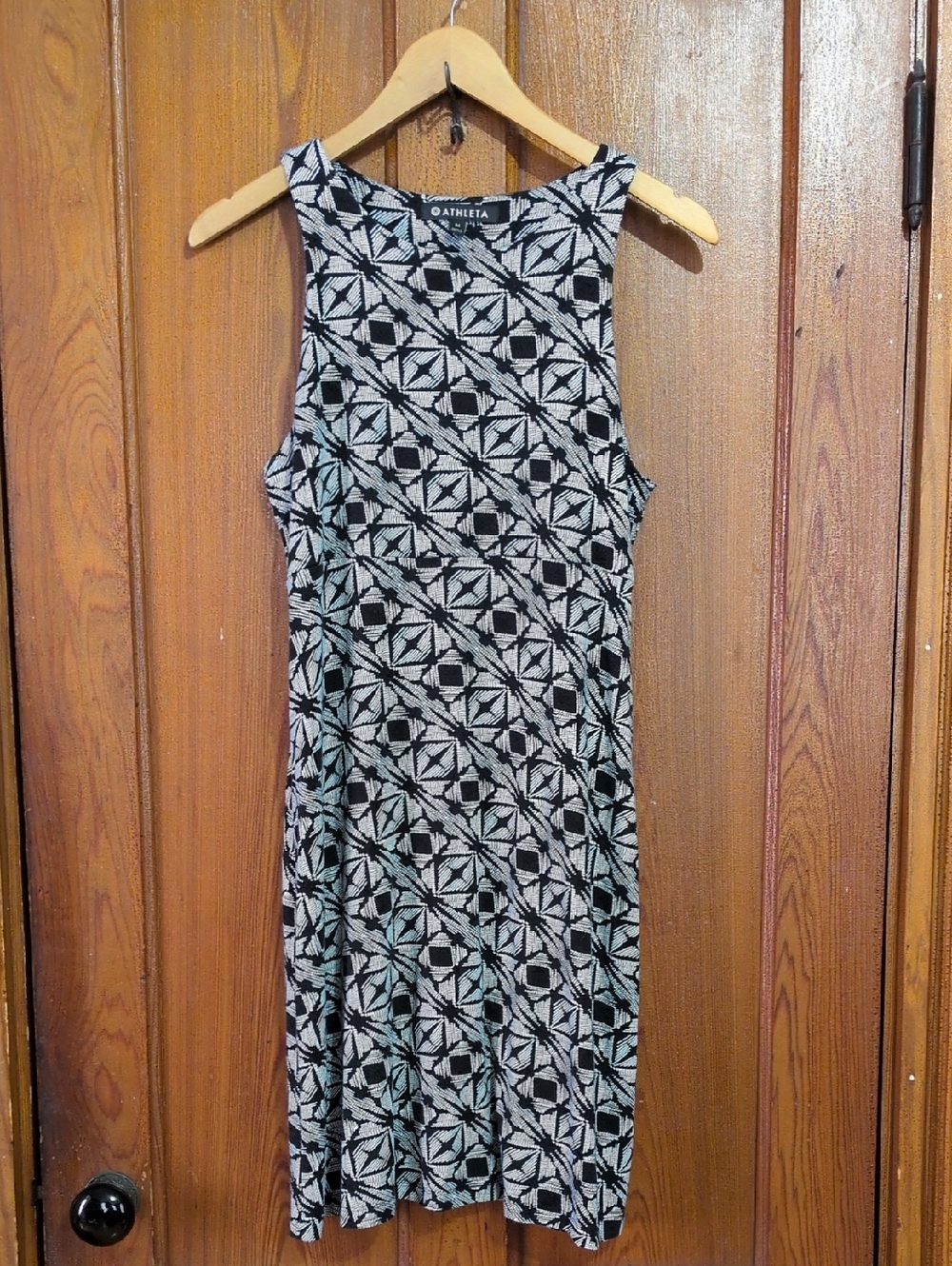 Athleta Black & White Geometric Tank Dress